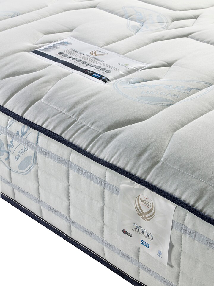 image 1 of Sareer Pocketo 2000 Pocket Sprung Gel Foam Mattress 5FT | White | King