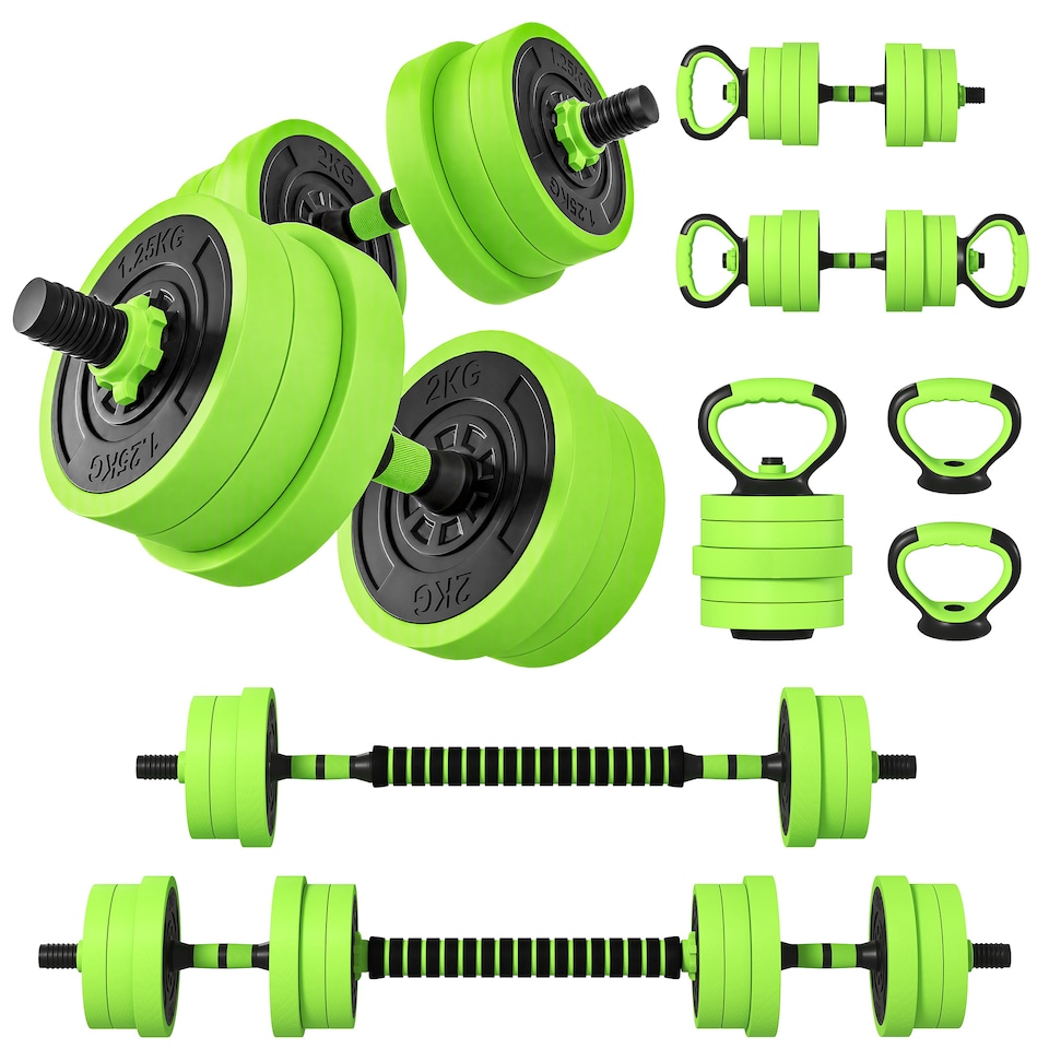 image 1 of SPORTNOW Weight Dumbbells Set, Barbell, Kettlebell, Push Up Stand, 20kg