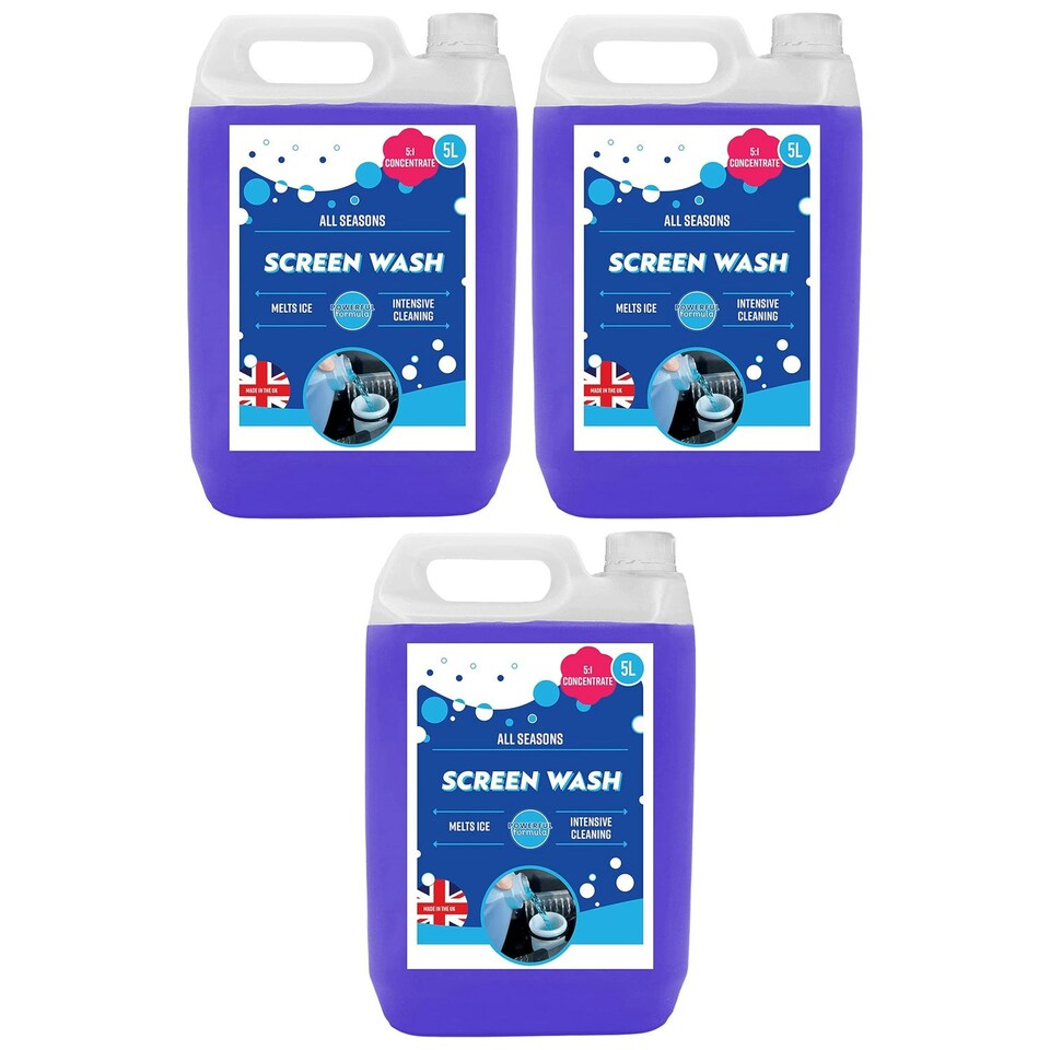 image 1 of 1 x 5L Concentrated Formula Blue Vehicle Screen Wash For All Seasons