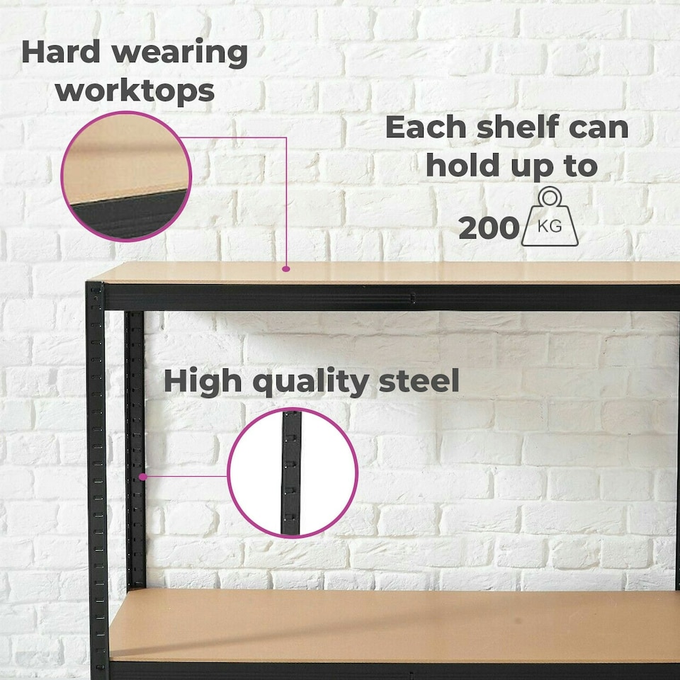 image 1 of Black Metal Garage Workbench | Multi
