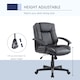 image 7 of HOMCOM Desk Chair, PU Leather Office Chair with Adjustable Height and Swivel Wheels, for Home Work Study, Black
