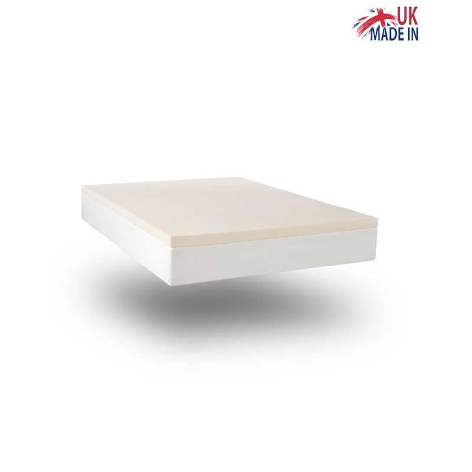Memory Foam Mattress Topper 2 Inch Orthopedic Support Mattress Topper With Removable Zip Cover White | Double