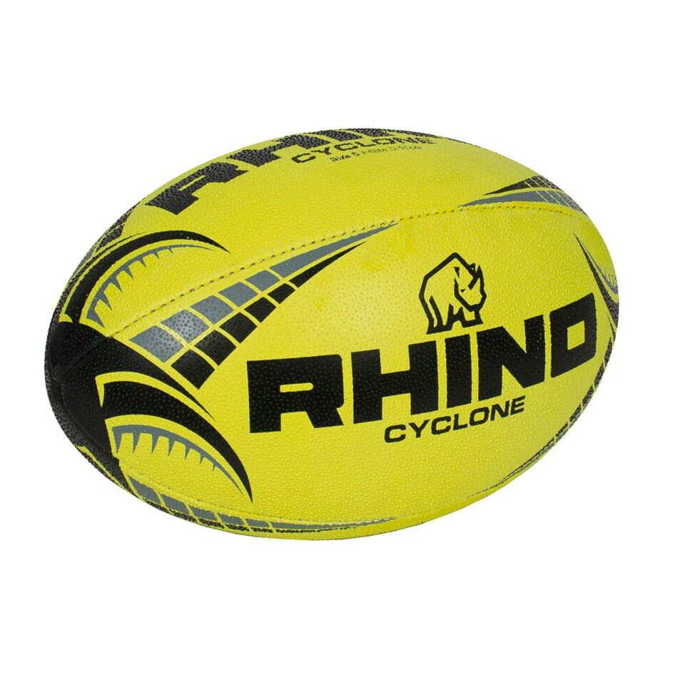 image 1 of Rhino Cyclone Rugby Ball - Fluorescent Yellow - 3