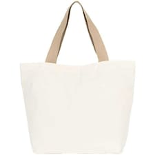 Kimood Large Recycled Flat Base Tote Bag - Ecume/Hemp - One Size