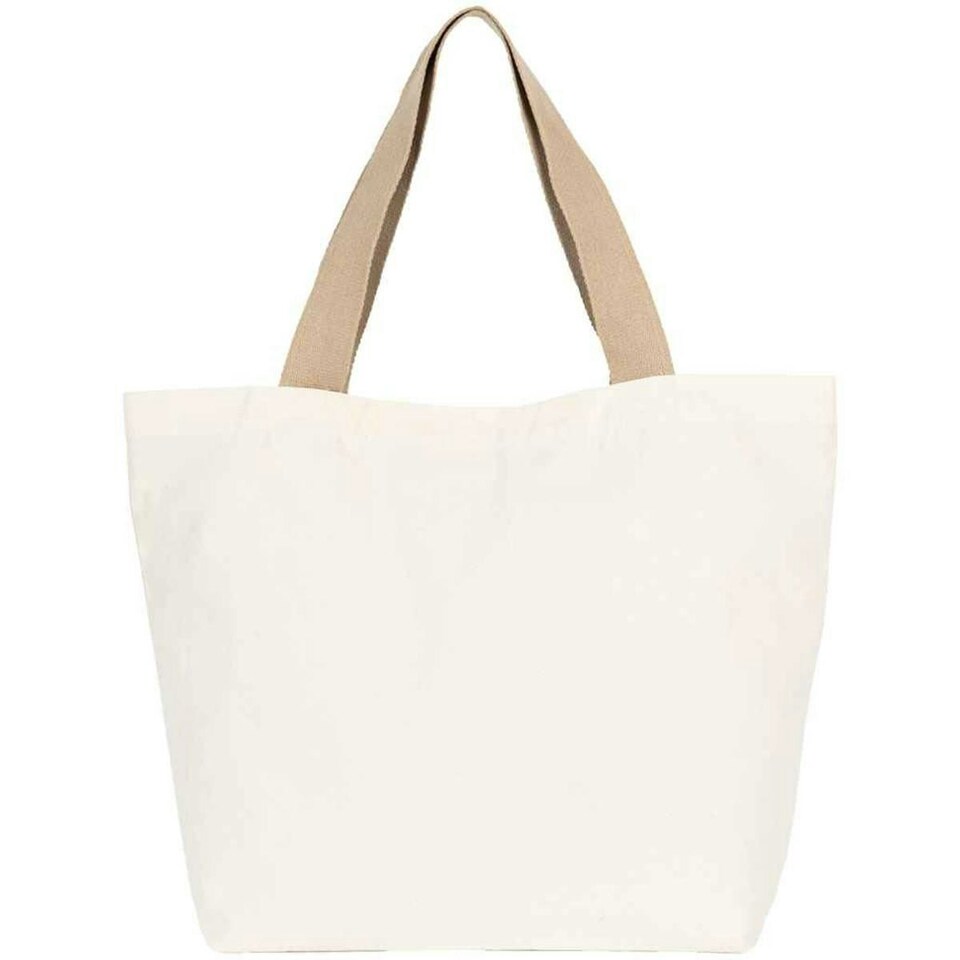 Kimood Large Recycled Flat Base Tote Bag - Ecume/Hemp - One Size
