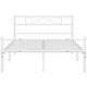 image 8 of Yaheetech 4ft6 Double Metal Bed Frame with Headboard, Heavy Duty Steel Platform, 32cm Under Bed Storage, Easy Assembly，White