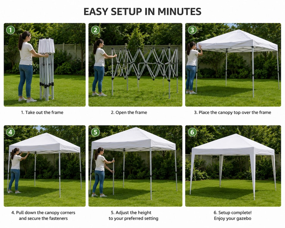 image 1 of MCC Direct Gazebo 3x3 Pop Up Garden Party Tent 3m x 3m Marquee Canopy
