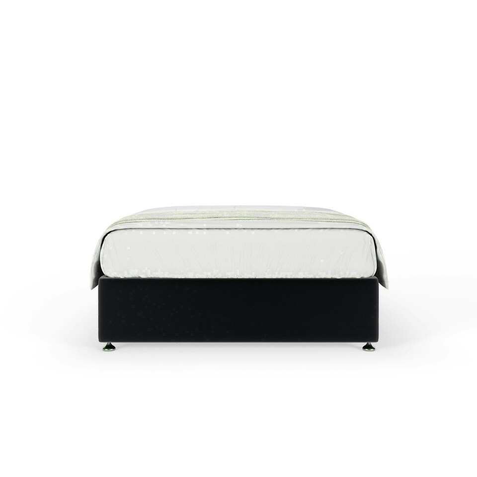 image 1 of Graphite Plush Velvet No Drawer Divan Base Super King