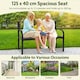 image 6 of COSTWAY Outdoor Bench 127cm Garden Loveseat with Backrest Black