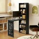 image 8 of HOMCOM Convertible Desk with Blackboard Multi-function Workstation, Black