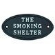 image 1 of The Smoking Shelter Cast Iron Sign Plaque Door Wall House Gate Post Pub Hotel