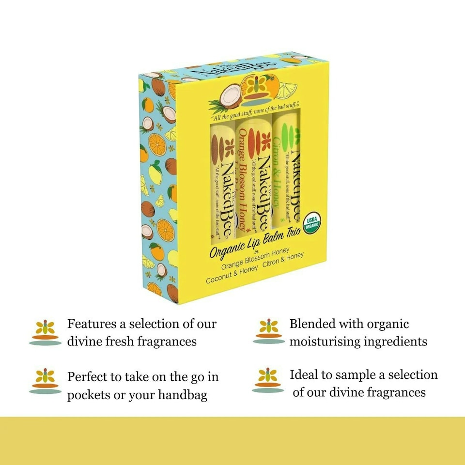 image 1 of The Naked Bee Organic Lip Balm Trio Gift Pack