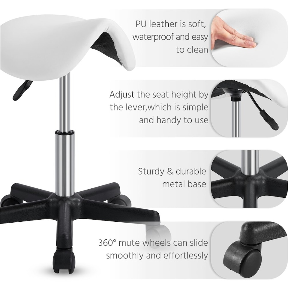 image 1 of Yaheetech Adjustable Salon Chair for Massage | White