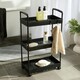 image 2 of OHS 3 Layer Home Shelving Storage Organiser Trolley Cart - Black Black