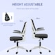 image 4 of Vinsetto Ergonomic Mesh Office Chair with Flip-up Armrests, Height Adjustable Computer Chair with Swivel Wheels, Black and White