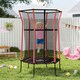 image 2 of HOMCOM 5.4FT Kids Trampoline w/ Enclosure Indoor Outdoor for 3-10 Years Red