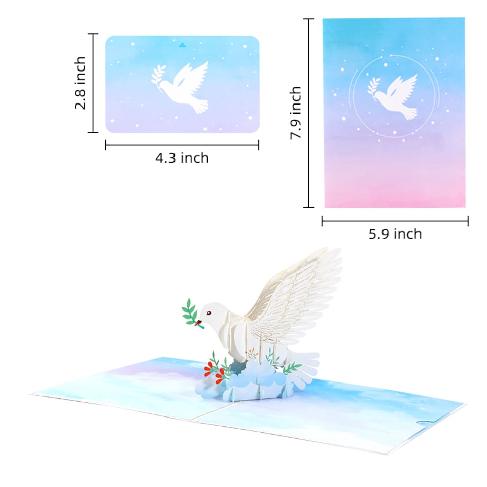 image 1 of Wings of Peace Dove 3D Pop Up Card
