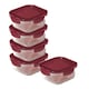 image 1 of LocknLock Ovenglass Square Food Containers with Lids, 5 x 500ml