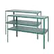 image 1 of Lacewing Twinpack Traditional 2 Tier Greenhouse Staging Shelving Bench in Green 119cm
