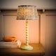 image 3 of ValueLights Bobbin Green Table Lamp Floral Pleated Shade