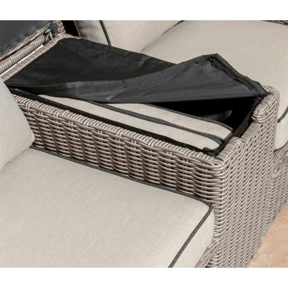 image 1 of 2 Seater Natural Stone Rattan Weave Companion Garden Set