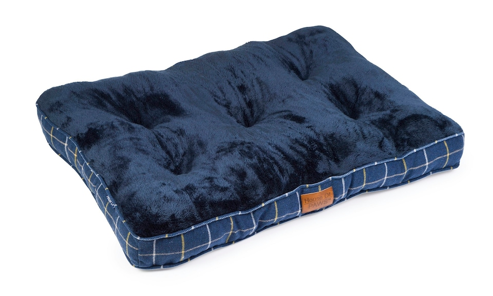 image 1 of Navy Check Tweed Boxed Duvet - Small