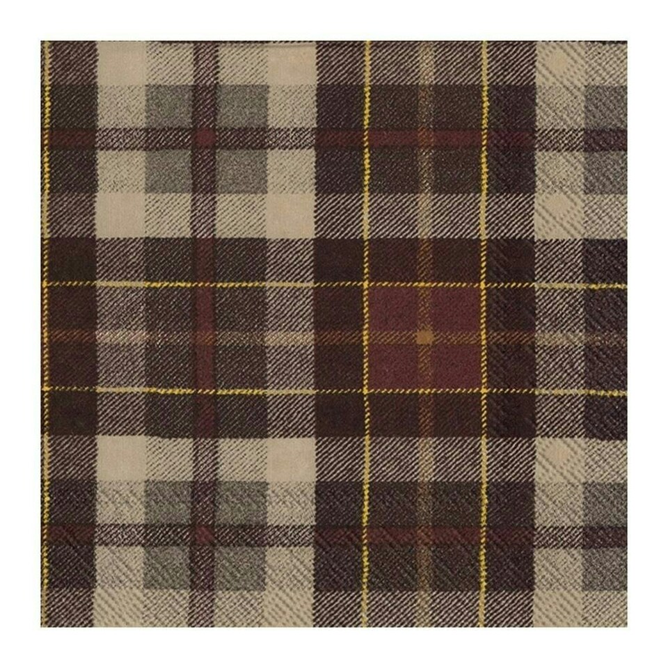 IHR Lunch Napkins Tartan Linen 33cm 3ply 20 Pack