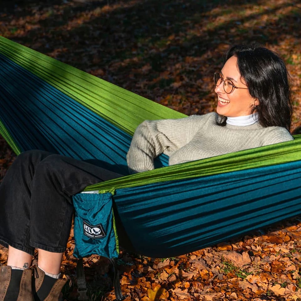 image 1 of SingleNest Hammock - Lightweight Durable Portable Camping Hammock | Blue | Blue | Single | 1
