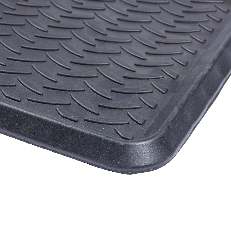 image 1 of Nicola Spring Heavy Duty Rubber Boot Tray - 80 x 40cm - Black | Black | Black