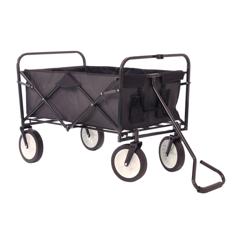 image 1 of Black Heavy Duty Foldable Garden Festival Trolley Cart Wagon Truck