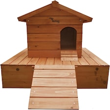 Actiaspet Floating Wooden Duck House with Nesting Area | Weatherproof Outdoor Shelter