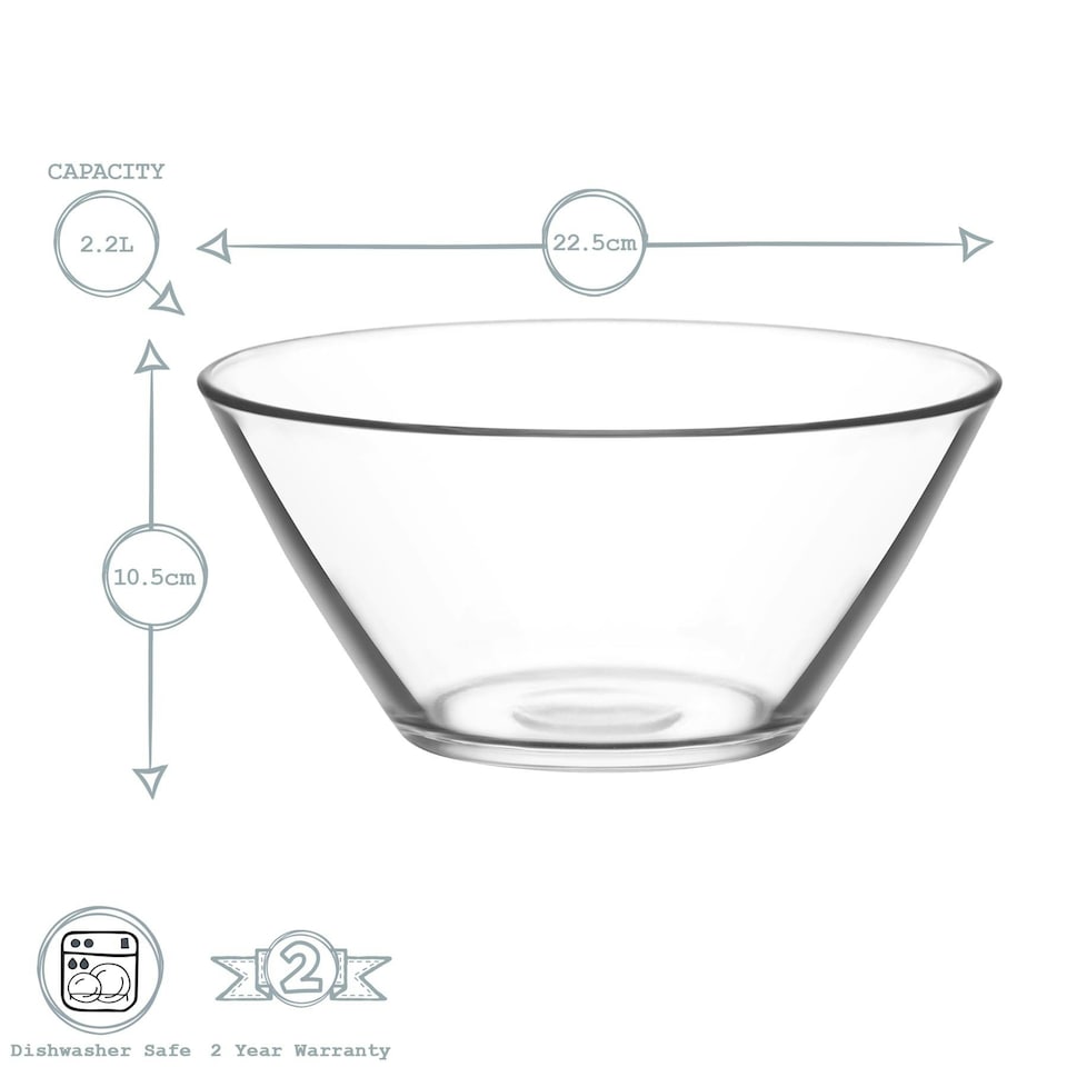 image 1 of LAV Vega Glass Serving Bowl - 22.5cm - Clear Clear