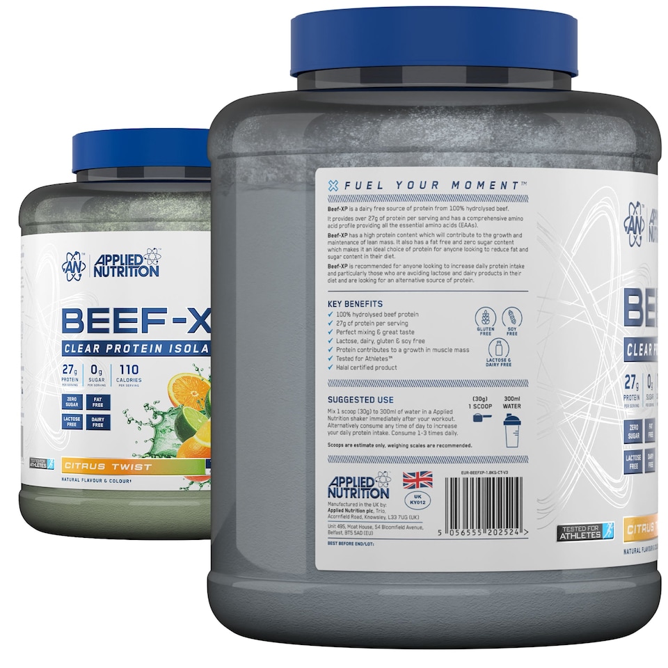 image 1 of Applied Nutrition Beef-XP Clear Protein Isolate Powder - Citrus Twist - 60 Servings