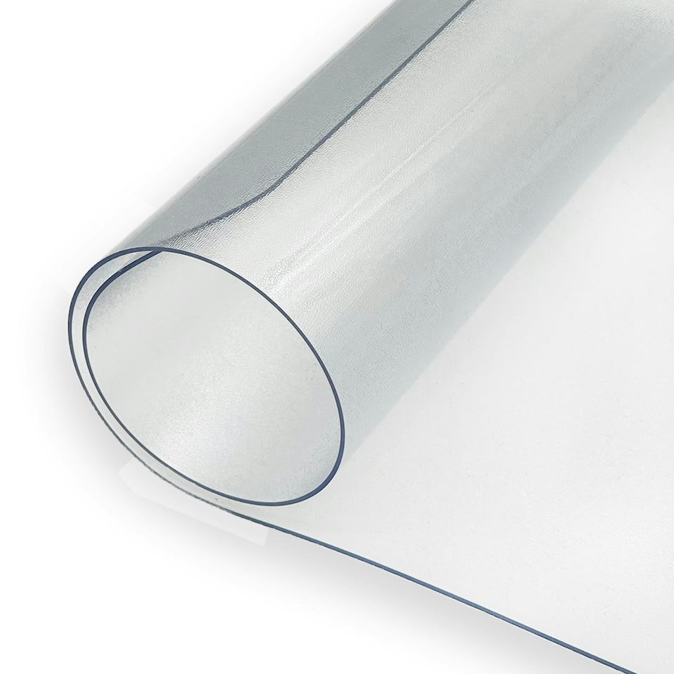 image 1 of 2mm Frosted PVC Tablecloth - 1.45cm Wide, Sold by the Meter Clear | Length: 3m