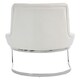 image 5 of Interiors by Premier Luxurious Ivory Faux Leather Dining Chair, Modern Chair With Button Tufted Backrest, Silver Finished Chair White