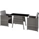 image 1 of Garden Furniture Set Lausanne - 2 chairs, 1 table, bistro set, weather resistant | Grey | grey | 52,50 x 56 x 88 cm | 1