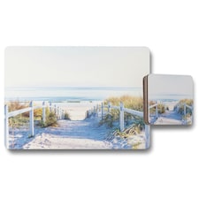 Path to the beach at baltic sea (Placemat & Coaster Set)