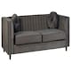 image 4 of Farah Three Seat Grey Velvet Sofa Grey