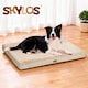 image 9 of Skylos Dog Bed Washable Pet Cushion Cage Mattress Crate Mat Non Slip Soft Fleece | Cream | M | M