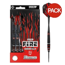 Harrows Fire High Grade Alloy Darts (Pack of 3) - Red/Black - 22g