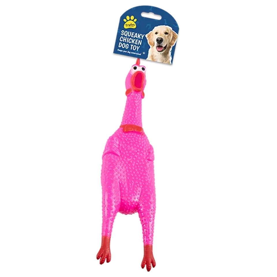 Squeaky Pink Chicken Novelty Dog Toy
