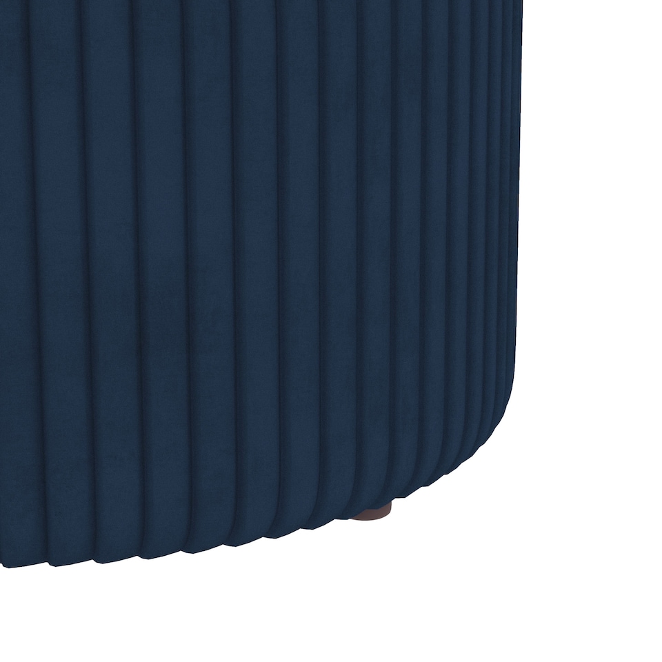 image 1 of HOMCOM Round Storage Stool, Velvet-feel Fabric Upholstered Vanity Stool with Removable Top, Padded Seat and Hidden Space for Living Room, Bedroom, Dark Blue | Blue