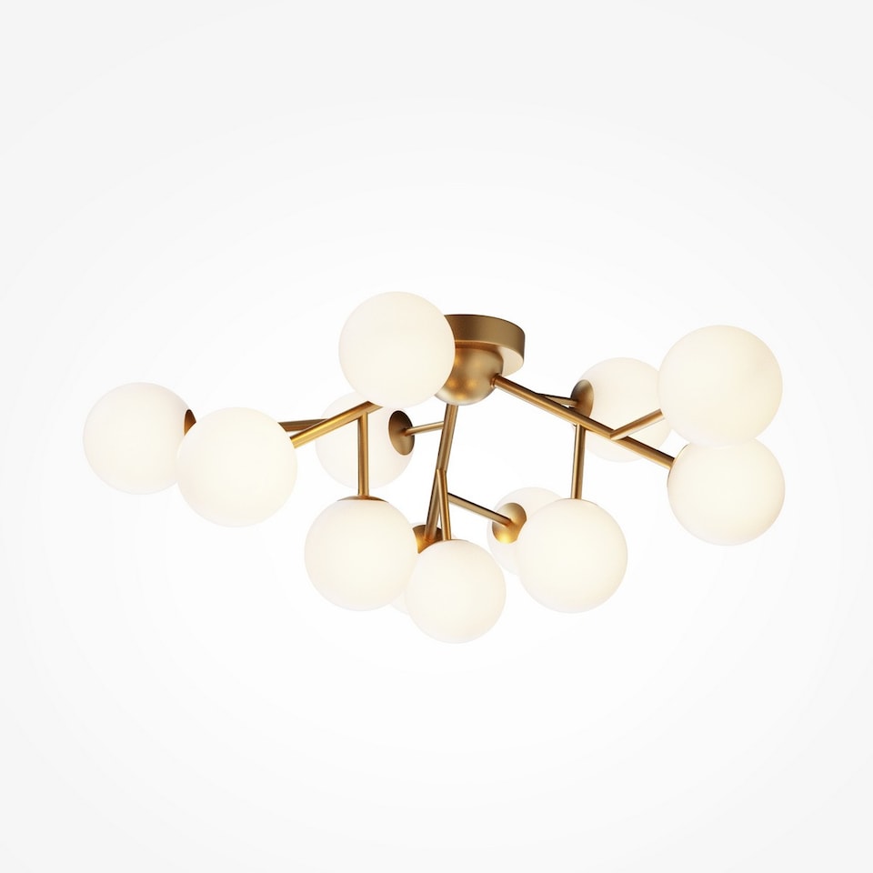 image 1 of Maytoni Dallas Modern 12 Light Globe Ceiling Light Gold, Cognac Shade, G9
