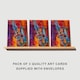 image 2 of Acid Jazz Saxophone Greeting Card Abstract Music Any Occasion Set of 3 Blank