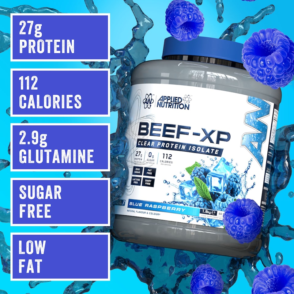 image 1 of Applied Nutrition Beef-XP Clear Protein Isolate Powder - Blue Raspberry - 60 Servings