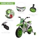 image 6 of HOMCOM Kids Electric Motorbike, 12V Battery Powered Kids Motorbike for Boys and Girls with Training Wheels, Start-up Button, Pedal, for Ages 3-5 Years - Green