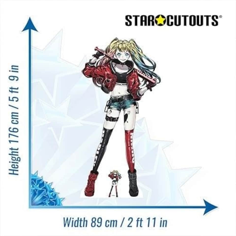 image 1 of Harley Quinn Anime Style DC Comics Lifesize Cardboard Cutout 176cm
