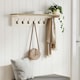 image 2 of VonHaus Coat Hooks Wall Mounted with Shelf and 7 Double Hooks Cream | One Size