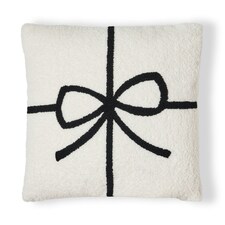 BHS Christmas Present Bow Tufted Cushion, White | White | White | One Size | 1