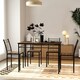 image 7 of HOMCOM 5 Piece Dining Table and Chairs Set, Space Saving, Oak Yellow